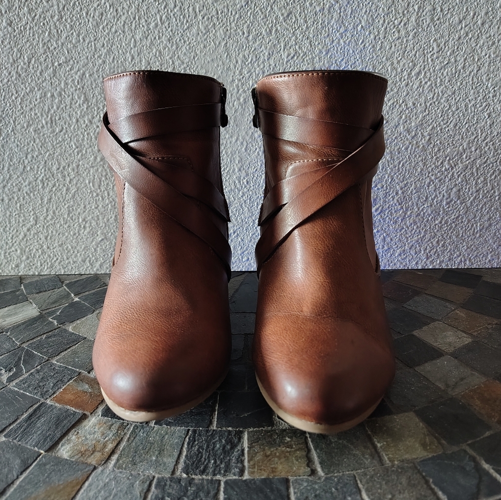 Women's Blowfish  Brown Ankle Boots with Wrap Detail